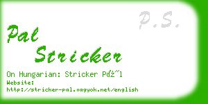 pal stricker business card